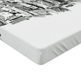 thumbnail image 2 of Ambesonne Western Fitted Sheet, NYC Historical Sketch, Queen Size, Grey White, 2 of 3