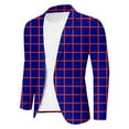 thumbnail image 4 of Rggeeun Toddler Boys Outerwear Big-Plaid Printed Woven Lapel Long Sleeve Formal Suit Cardigan Slim Fit Jacket Buttons On Fashion Casual Coat Business For Kids Fashion Wear,Blue,6-7 Years, 4 of 4