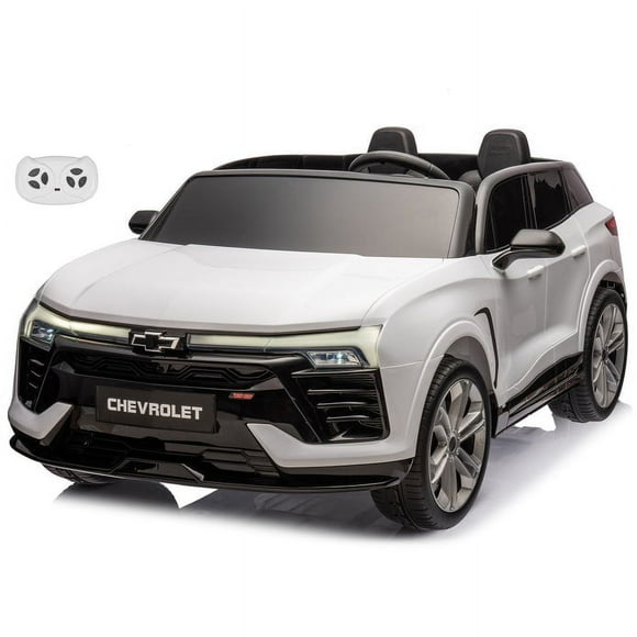 VOLTZ TOYS Licensed Chevrolet Blazer 24V 2-Seater Kids Ride On Car - Power Battery, Dual 65W Motors, Remote Control, LED Lights & Music - White