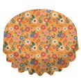 thumbnail image 2 of Pioneer Flower Floral Print Pattern Round Tablecloth 70"x70", Wrinkle Resistant Wipeable Table Cover for Kitchen Dining Room Picnic Patio and Party, 2 of 3
