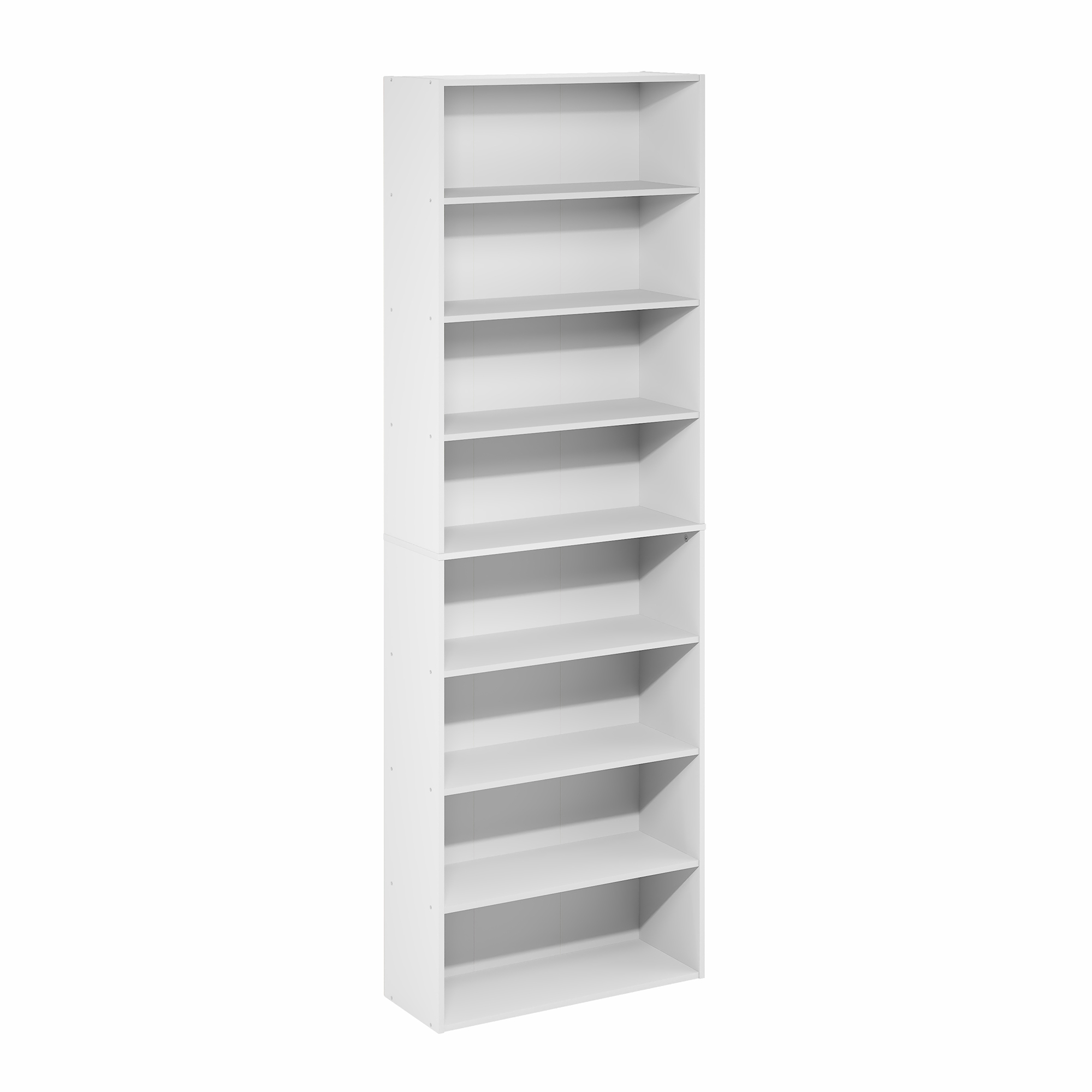 Furinno BASIC 8-Tier Open Bookcase Storage Organizer 12 x 24 x 71 in White