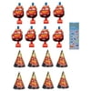 Disney Cars Birthday Party Supplies Favor Bundle includes 8 Party Cone Hats, 8 Party Blowouts, 1 Dinosaur Sticker Sheet
