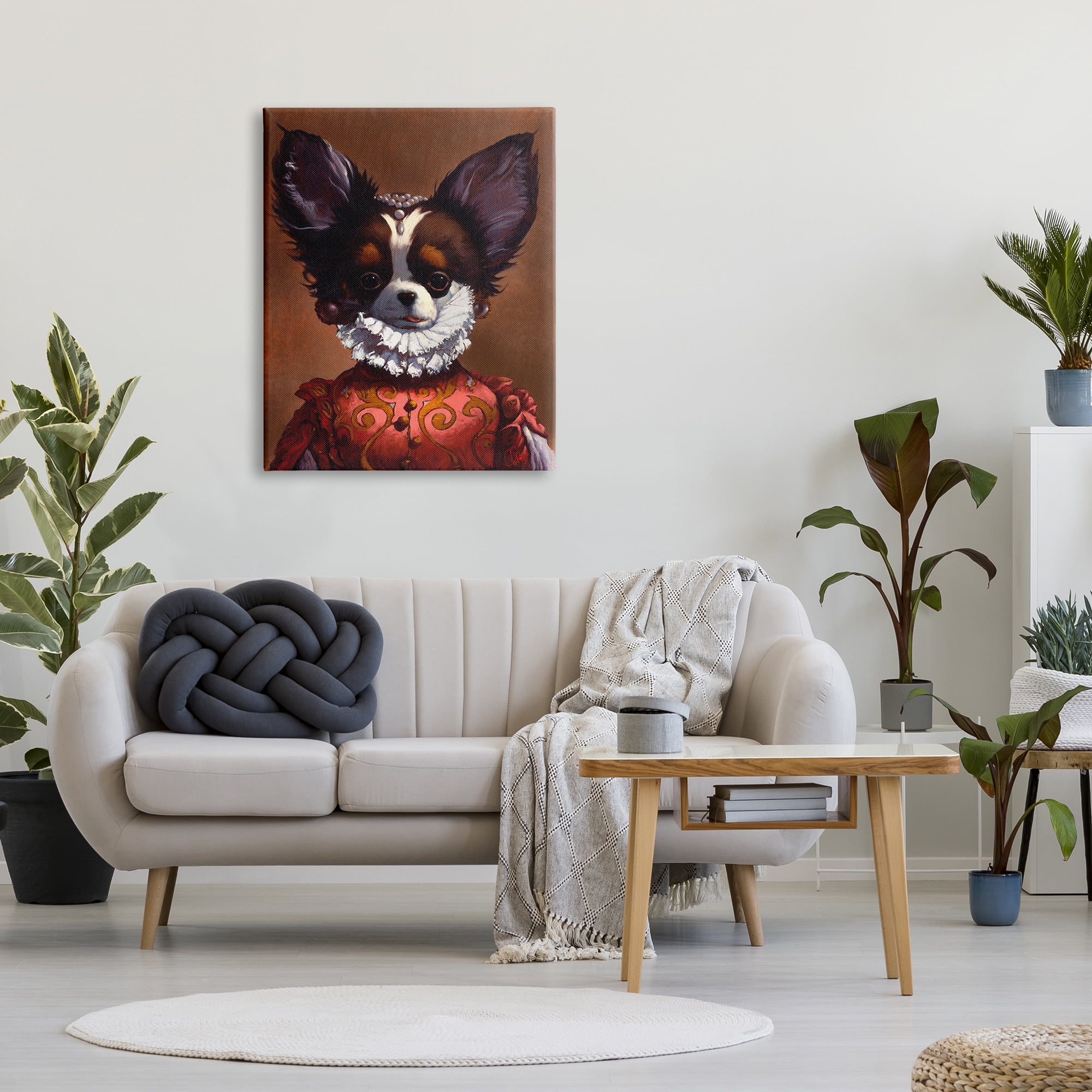 Stupell Industries Funny Royal Puppy Portrait Pet Dog Renaissance Clothing, 30 x 40, Design by Thomas Fluharty