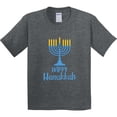 thumbnail image 3 of Inktastic Happy Hanukkah with Blue Menorah Youth T-Shirt, 3 of 5