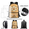 thumbnail image 6 of Binienty Cute Capybara Bee Print 17 Inch Kids School Backpack, Water Resistant Bookbag with Laptop Sleeve, Side Mesh Pockets for Elementary Primary School Students Daily Use, 6 of 6