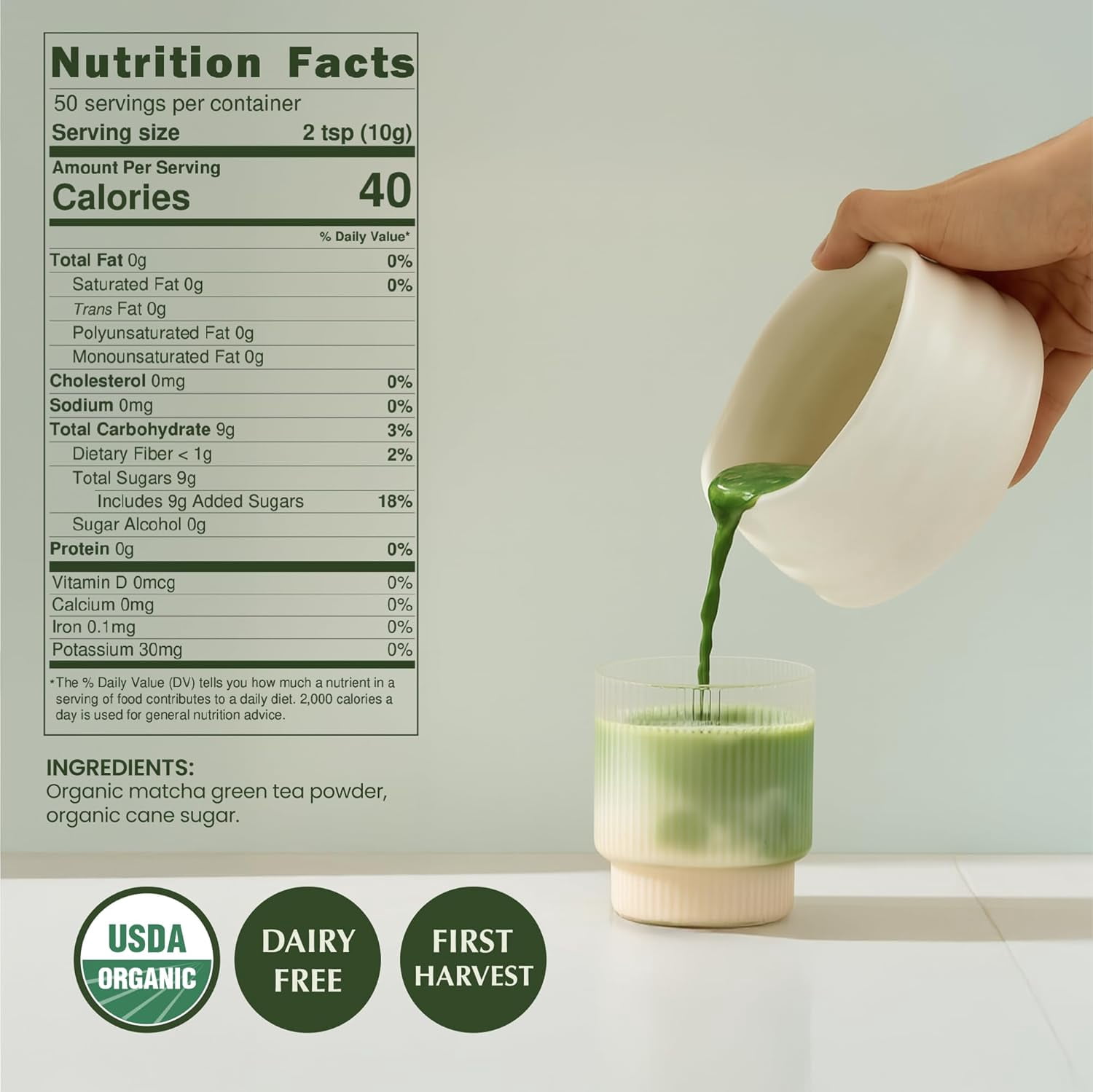 Encha Matcha Latte Powder Sweetened - Lightly Sweet Matcha Powder - First Harvest - Premium Japanese Matcha - 500g / 1.1lb