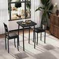 thumbnail image 4 of Soonbuy 3 Piece Dining Table Set for 2, Farmhouse Kitchen Table and Chair, Metal Frame Square Dining Room Table Set for Small Space, Apartment, Studio, 4 of 9