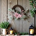 thumbnail image 5 of Pekkaxy Pink Christmas Wreath with Ornaments, Frosted White Winter Wreath for Holiday Decor, 5 of 8