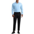 thumbnail image 2 of CAMISAS DE TRAJE PARA HOMBRES INSPIRE CHIC, SÓLIDAS, DE MANGA LARGA, AJUSTE REGULAR, FORMAL, DE NEGOCIOS, CON BOTONES, FORMAL, TAMAÑO M, AZUL, 2 of 5