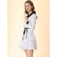 thumbnail image 4 of INSPIRE CHIC Robe Chemise à Manches Longues Contrastées avec Col Peter Pan à Pois pour Femmes, 4 of 6