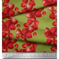 thumbnail image 3 of Soimoi Cotton Cambric Fabric Raspberry,Strawberry & Cherry Fruits Print Fabric by The Yard 56 Inch Wide, 3 of 3