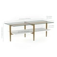 thumbnail image 3 of Evelyn&Zoe Otto 47" Wide Rectangular Coffee Table with MDF Shelf, Brass and White Lacquer, 3 of 10
