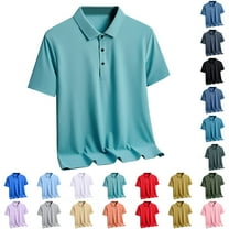 UVEASISHA Mens Golf Shirts Short Sleeve Button Up Collared T-Shirts Ice Silk Quick Dry Summer Tees Solid Color Casual Lightweight Tshirt Fashion Clothes Purple 5XL