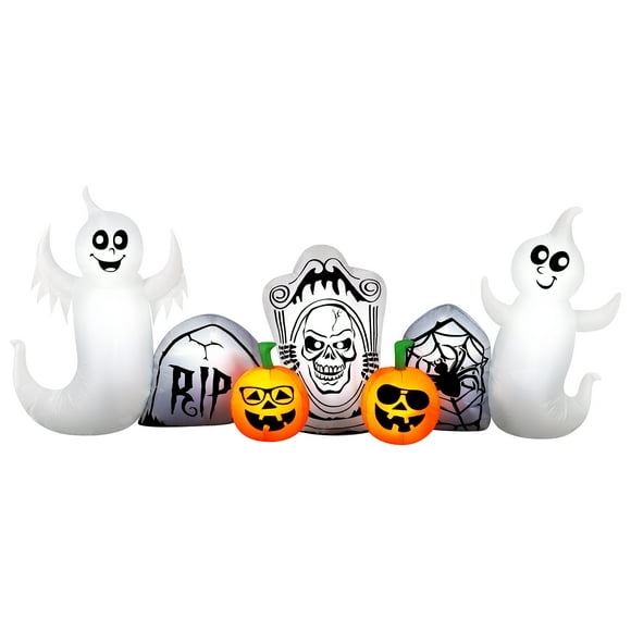 Inflatable Ghost And Tombstone Scene Inflatable - 8 Ft Wide