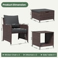 thumbnail image 6 of ELPOSUN 5-Piece Patio Furniture Set, Outdoor PE Wicker Conversation Chairs with Ottoman Underneath, Brown Ratan,Gray, 6 of 8