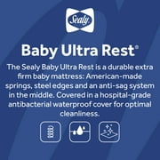 Sealy Baby Ultra Rest 2-Stage Antibacterial Baby Crib Mattress and Toddler Mattress, 204 Coil