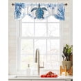 thumbnail image 5 of Tie Up Valance Curtain for Kitchen,Summer Ocean Blue Turtle on White Rod Pocket Short Curtains Adjustable Tie-Up Shade Valances,Sea Starfish Coral Window Treatment for Bathroom Living Room Bedroom, 5 of 8