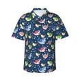 thumbnail image 2 of Goofa Colorful Cartoon Shark Hawaiian Shirt for Men, Unisex Summer Beach Casual Short Sleeve Button Down Shirts,Aloha Tropical Floral print shirt-3X-Large, 2 of 9