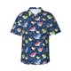 thumbnail image 1 of Fotbe Colorful Cartoon Shark Camisa Hawaiana para Hombre Unisex – Camisa Casual de Verano con Botones de Manga Corta de Algodón y Lino,Small, 1 of 7