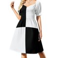 thumbnail image 2 of Robe Contrastée Quad Noir et Blanc Robes de Soirée Robe d'Été pour Femmes 2024, 2 of 5