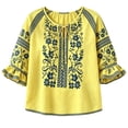 thumbnail image 4 of DHFJKG Boho Tops For Women V Neck Lace Up Floral Printed Half Sleeve T Shirts Summer Beach Vacation Clothes, 4 of 4