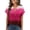 Hot Pink, variant on Women's Casual Loose Fit Short Sleeve Button Up V-Neck Gradient Print T-Shirt Top Summer Blouse Streetwear Ombre Fashion Y2K Comfortable,Multicolor,M