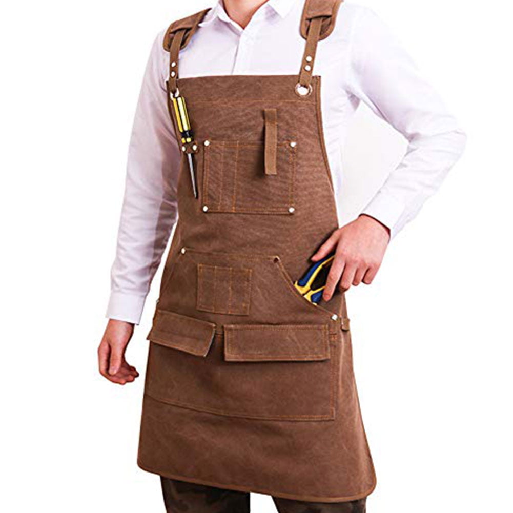 TOUGH LIGHTWEIGHT NYLON ADJUSTABLE WORK APRON WITH TOOL POCKETS JOINERS WORKSHOP 