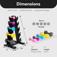 thumbnail image 2 of BalanceFrom 56 lb Neoprene Coated Iron Dumbbell Hex Weights Set with Stand, Color-Coded, 2 of 10