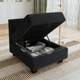 thumbnail image 4 of HONBAY Middle Module for Modular Sectional Sofa Couch Accent Armless Chair with Storage Seat Velvet Black, 4 of 5