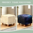 thumbnail image 6 of Jiueut Wolf Star Galaxy Print Square Ottoman Cover Stretch Folding Storage Bench Ottoman Cover Footrest Stool Slipcover Footstool Protector Cover with Elastic Bottom, 6 of 7
