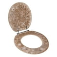 thumbnail image 4 of Ginsey Round Resin Decorative Toilet Seat with Chrome Hinges, Sea Isle, 4 of 11