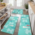 thumbnail image 2 of Turquoise Christmas Tree Pattern Kitchen Rugs Sets Of 3,Kitchen Runner Rugs Non Skid Washable,Decorative Kitchen Floor Mats for Kitchen,Sink,Laundry,17"x30"+ 17"x47" + 17"x59", 2 of 6