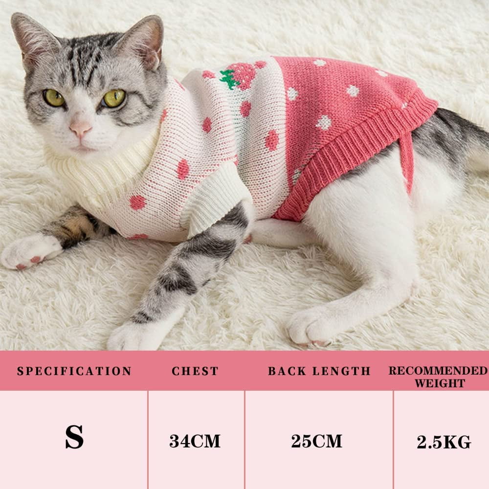Chandail Chat Pull pour Animaux de Compagnie Vetements d Hiver de Chat Facile Mettre sur les Vetements de Chat Textiles de Chat Chaton Pull