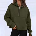 thumbnail image 4 of larppty Womens Sweatshirts Half Zip Cropped Pullover Fleece Hoodies 2025 Fall Fashion Outfits Clothes (GN1, XL), 4 of 6