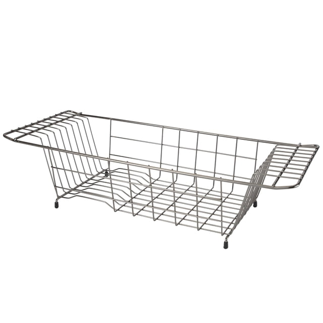 Kitchen Details Sink Dish Drainer Drying Rack Dimensions: 19.88"" X 8.07"" X 4.92"" Space Saving Fits Over Most Sinks Durable Onyx