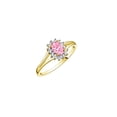 thumbnail image 4 of RYLOS Rings for Women 14K Gold Plated Silver Halo of Diamond Birthstone Ring 6X4MM Gemstone October Pink Ice Jewelry for Women  Size 8, 4 of 8