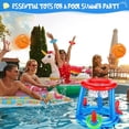 thumbnail image 3 of Muyoka Aro de baloncesto inflable para niños Piscina Agua Objetos flotantes Anillo de lanzamiento Juego de juguetes de aro de baloncesto para piscina Playa Camping Juego de pelota de agua Muyoka Hogar, 3 of 7