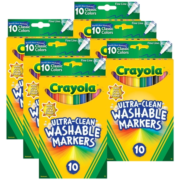 Crayola BIN587852-6 Fine Line Color Max Markers Ultra-Clean Washable - 10 Count - 6 per Pack