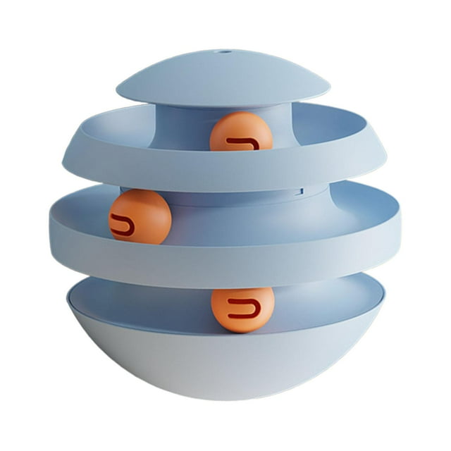 Esquirla Cat Roller Toy Circular Track for Kitten Cat Track Ball Turntable Track Ball Light blue