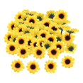 thumbnail image 1 of Cabezas artificiales hechas a mano, artesanías de bricoje, decoración de simución de bricoje, mini cabezas de seda para manualidades, 100 piezas Sunnimix cabeza de girasol, 1 of 8