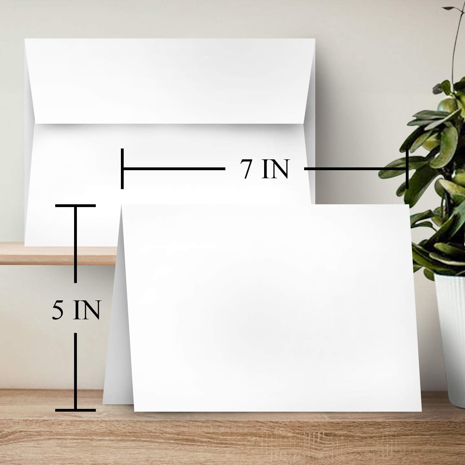 Blank White Greeting Cards with Envelopes Set - Great for Business, Wedding Invitations, Bridal and Baby Shower, Holiday and Birthday Cards | 80lb Cover (216gsm) | 5" x 7" (A7 Size) | Bulk Pack of 50