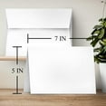 thumbnail image 5 of Blank White Greeting Cards with Envelopes Set - Great for Business, Wedding Invitations, Bridal and Baby Shower, Holiday and Birthday Cards | 80lb Cover (216gsm) | 5" x 7" (A7 Size) | Bulk Pack of 50, 5 of 5