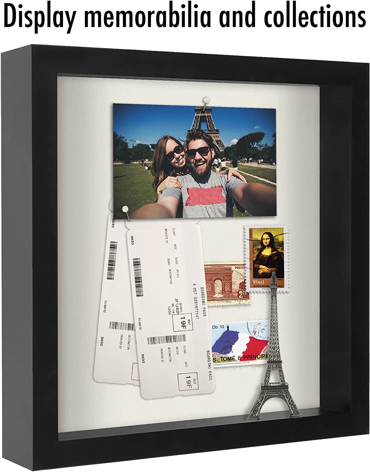 Americanflat 11x11 Shadow Box Frame in Black with Soft Linen Back - Composite Wood with Polished Glass for Wall and Tabletop (2 Pack)
