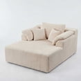 thumbnail image 6 of Leumius Oversized Chaise Lounge Chair Indoor,Corduroy Upholstered Boneless Sofa Bed,Modern Deep Seat Cloud Sofa Couch with Back Cushion and Pillows for Living Room, No Assembly Required,Beige, 6 of 10