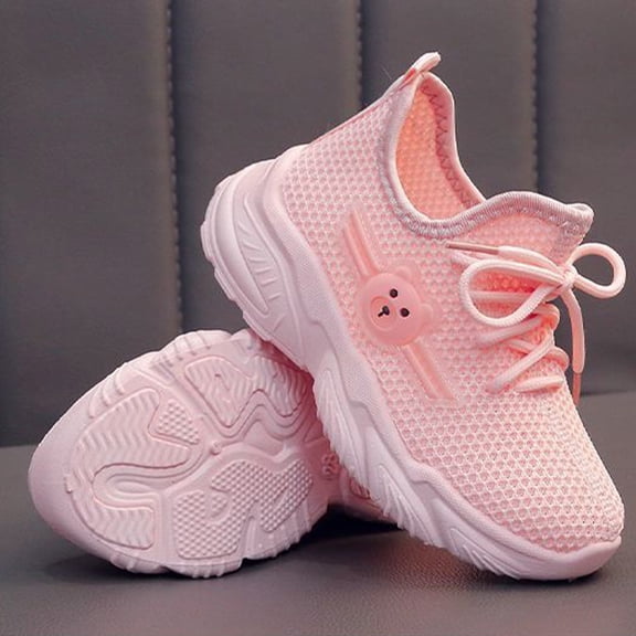 TIREOW Kid Mesh Breathable Sneakers Outdoor Running Sport Shoes Gym Athletic Workout Casual Sports Walking Tennis Shoes Lace Chunky Sole Boys Girls School Shoes