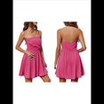 thumbnail image 3 of Vestido Corto de Verano 2025 con Estampado de para Mujer, Informal, Corte A, Sin Tirantes, con Top de Tubo y Fruncido. Rosa Roja XL, 3 of 7