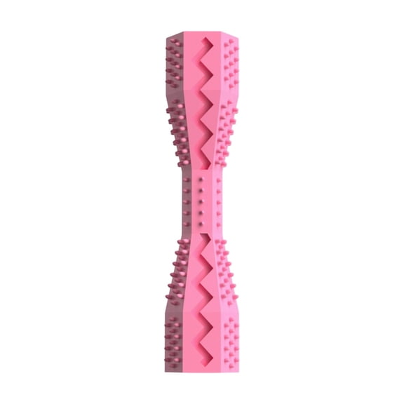 Hexagonal Dog Chew Toy Durable Rubber Teeth Cleaning Puppy Teething Stick for Aggressive Chewers Interactive Pet Molar Toy for Small Medium Large Dogs Boredom Relief - Hot Pink