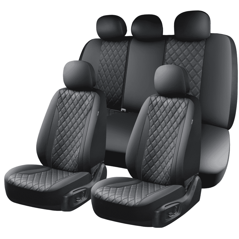 Coverado Black PVC Car Seat Covers, 9-Piece Full Set photo 1