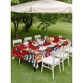 thumbnail image 3 of Outdoor Tablecloth with Umbrella Hole and Zipper, Red Christmas Rectangle Table Cloth 60x120 Inch Waterproof Tablecloth, Gnomes Poinsettia Snowflakes Pine Branches Picnic Table Cover for Patio, 3 of 7