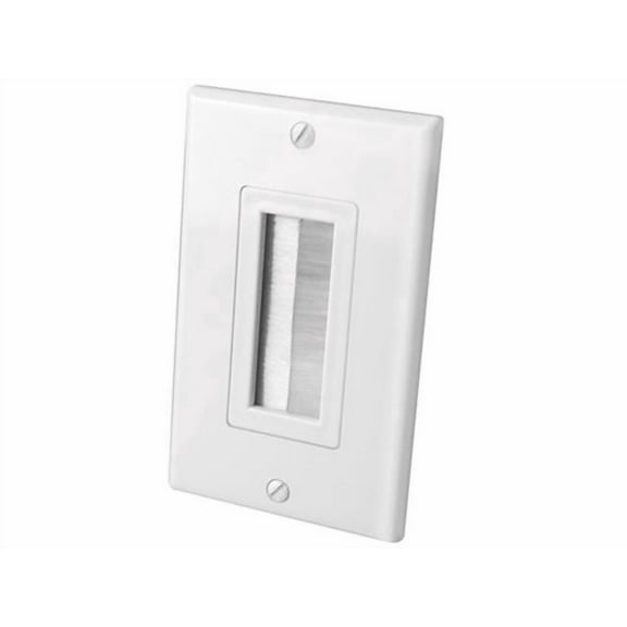 1 Gang Decor Brush Wall Plate White